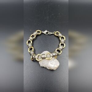 Sterling silver and gold vermeil estate bracelet. B303